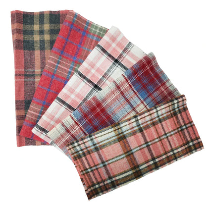Teramila 25x25cm5-6PC/Lot Polyester-Cotton Plaid Patchwork Printed Cloth Sewing Quilting Fabric Needlework DIY Handmade Material