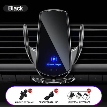 Q3 Smart Sensor Car Phone Wireless Charger 15W Fast Charging Auto-Clamping Car Phone Holder for iPhone and All Qi Enable Android
