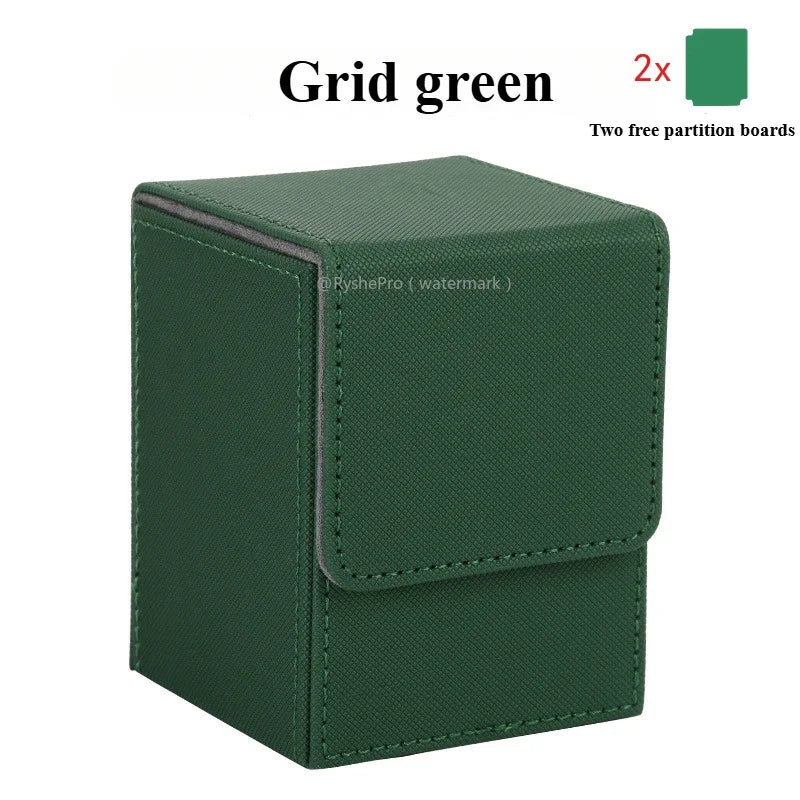 Trading Card Storage Box for 100+Single Sleeved Cards with 2 Dividers Commander Deck Box Compatible with Mtg Card Case