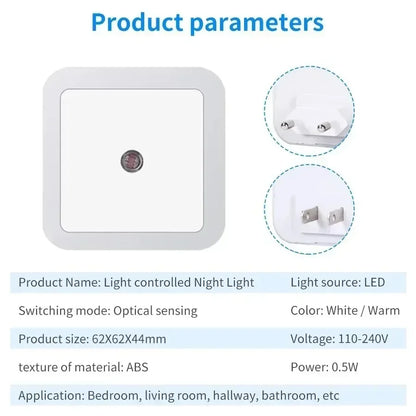 1/6PCS Wireless LED Night Light Sensor Light EU/UK Night lights Larger Aperture For Children Room Bedroom Decoration Lighting