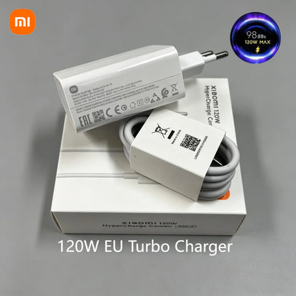 Original  Xiaomi 120W Charger Turbo Charge EU US Adapter 1M 6A Usb Type C Cable For Poco X5 X4 F5 Pro Mi 13 12 11 Lite Mix Fold