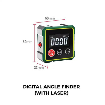 360° LCD Electronic Protractor Mini Inclinometer Measuring Tool Magnetic Digital Angle Finder with Electronic Laser Gauge Ruler