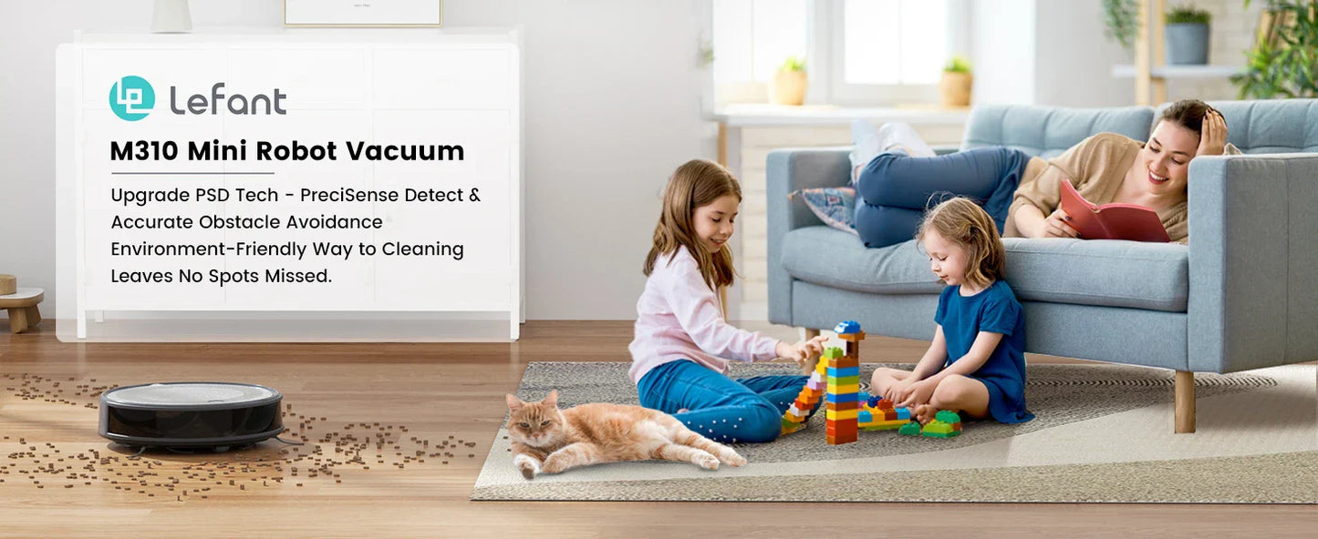 Lefant M310 Robot Vacuum Cleaner 4500PA Powerful Suction 180 Minutes,App/Alexa Control Ideal for Pet Hair and Hard Floors