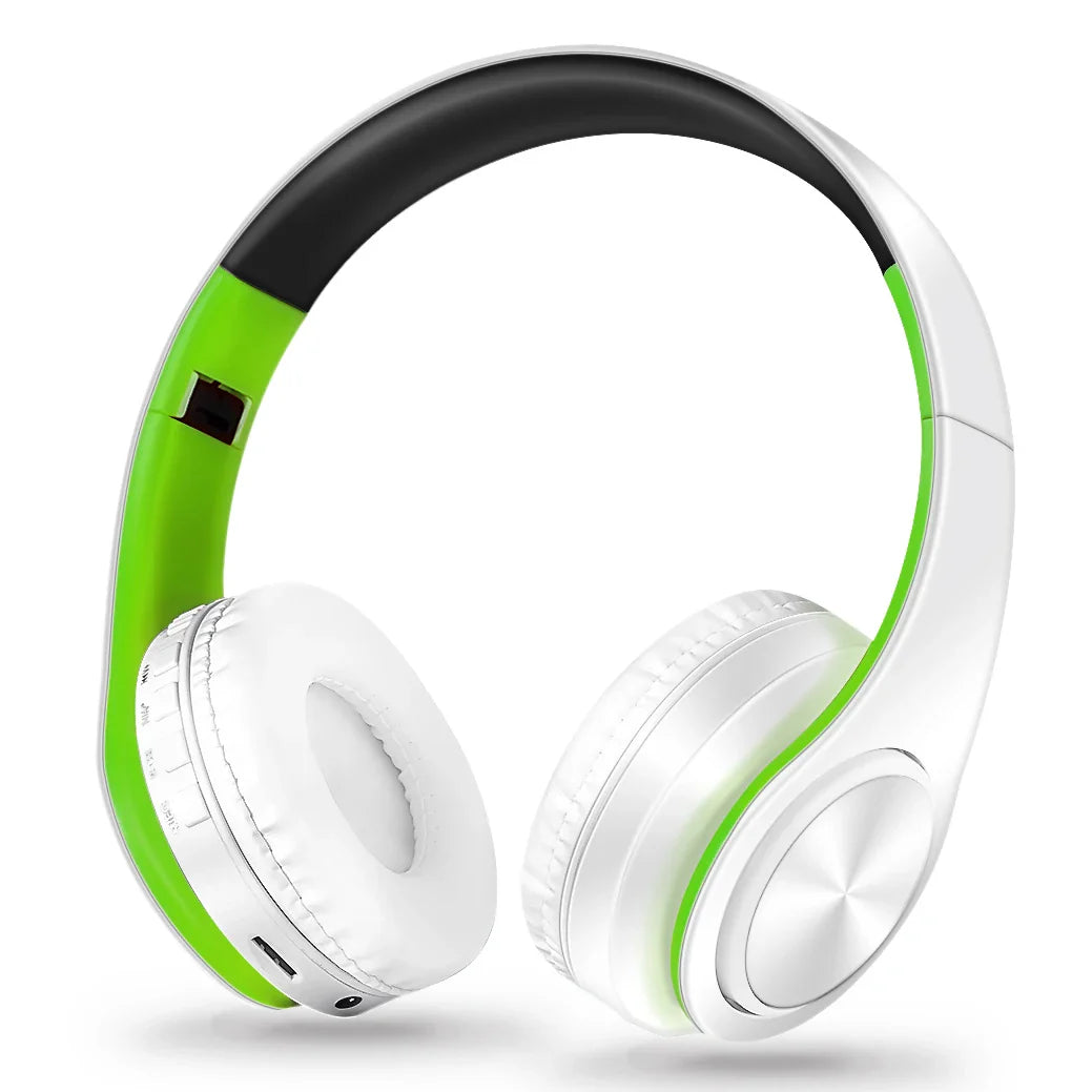 Men Gift Gold Wireless Headphones Bluetooth Earphone Stereo Headset Game with Build-in MIC with Universal for Android and iOS