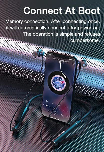 Wireless Headphones 180 Hour Endurance Bluetooth Bass Headset with Mic Stereo Neckband Earphones Sport Auriculares For TF Card