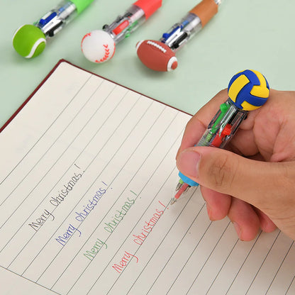 5-20Pcs Football Basketball Football Four Color Pens Football Party Carnival Birthday Wedding Guest New Year School Gift Prizes