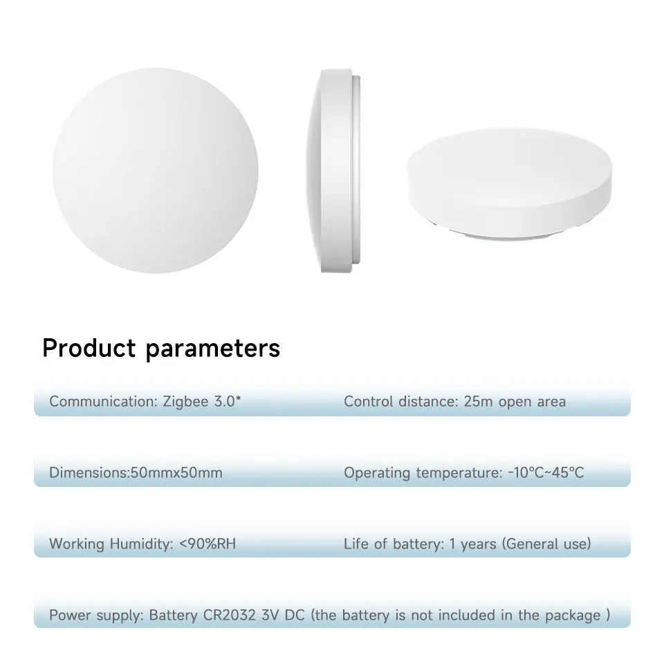 Tuya ZigBee Smart Button Scene Switch Wireless Remote One Key Controller Multi-scene Linkage Switch Google Alexa Voice Assistant