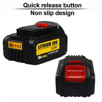 2Pack 18V 8.0Ah Li-Ion Replacement Battery for Dewal Pin Cordless Power Tools, Compatible with 18V Slide Style Tools