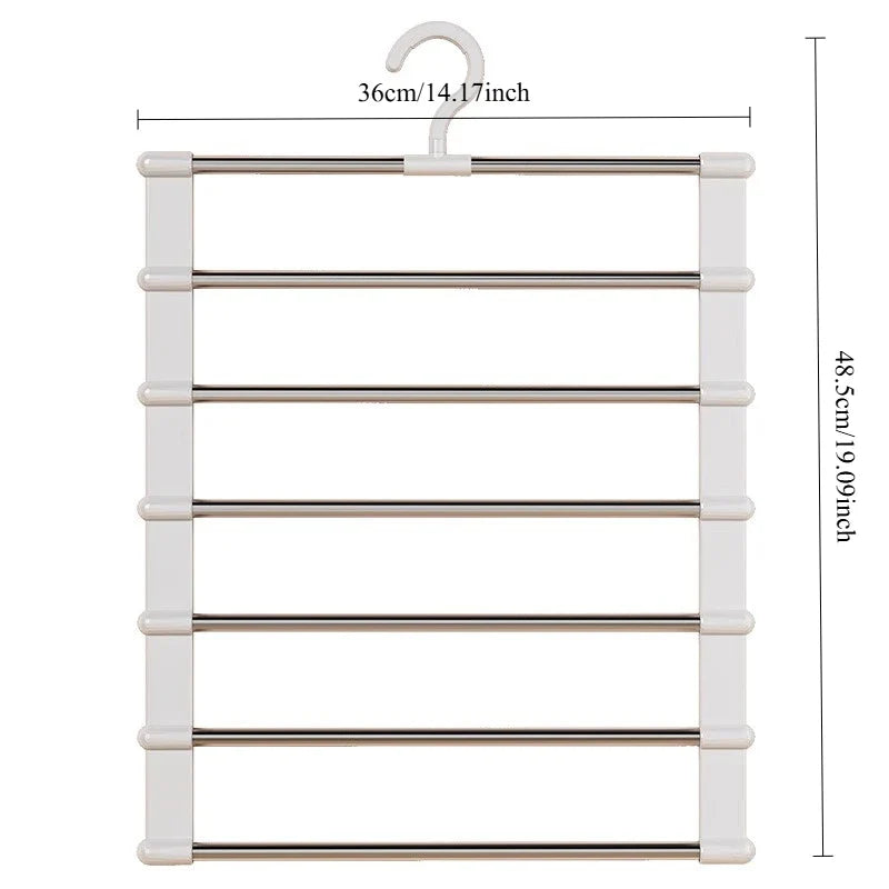 Foldable Pants Hanger Multi Layer Non Slip Clips Space Saving Closet Organizer for Trousers Storage Collapsible Hanging System