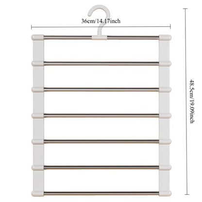 Foldable Pants Hanger Multi Layer Non Slip Clips Space Saving Closet Organizer for Trousers Storage Collapsible Hanging System