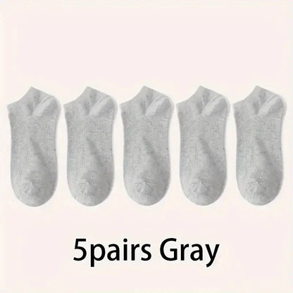 5/10-Pack Unisex Comfort-Fit Ankle Socks For All, Breathable & Lightweight - Ideal For Sports & Daily Wear