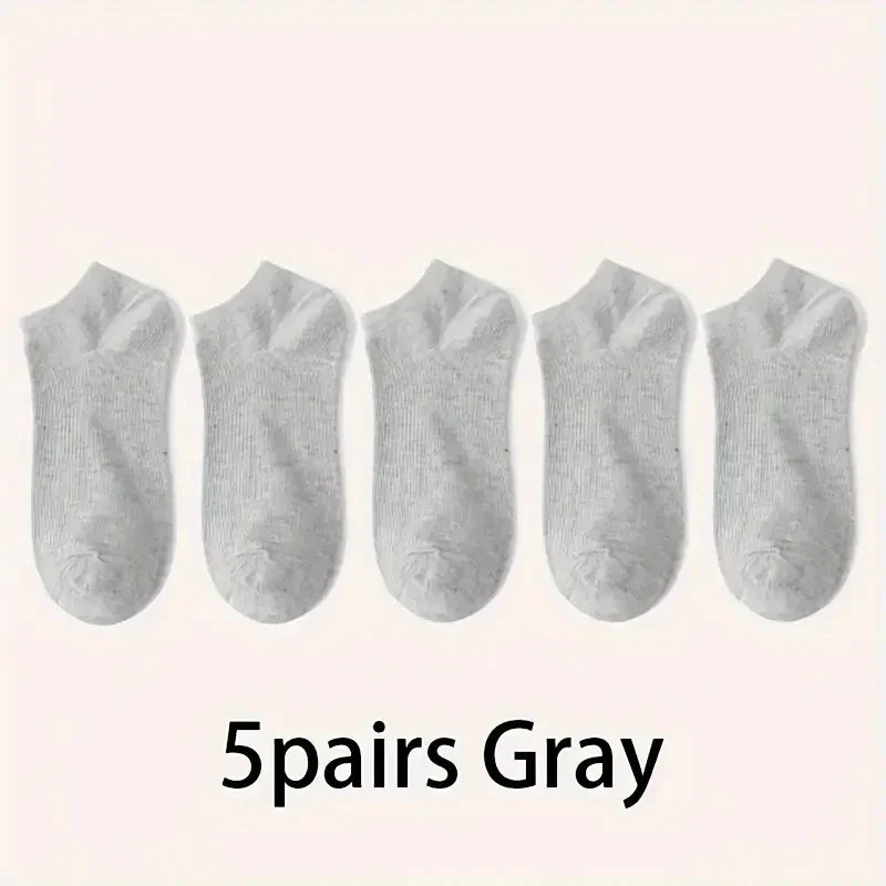 5/10-Pack Unisex Comfort-Fit Ankle Socks For All, Breathable & Lightweight - Ideal For Sports & Daily Wear