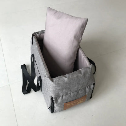Pet Products Portable Console Booster Dog Car Seat & Carrier for Small Dogs & Cats,Car Seat for Center Car Armrest Safety Tether