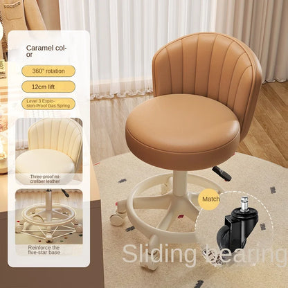 Ins Style Desk Chair Swivel Rolling Chair With Footrest Adjustable Height Home Computer Task Chair For Bedroom Make Up