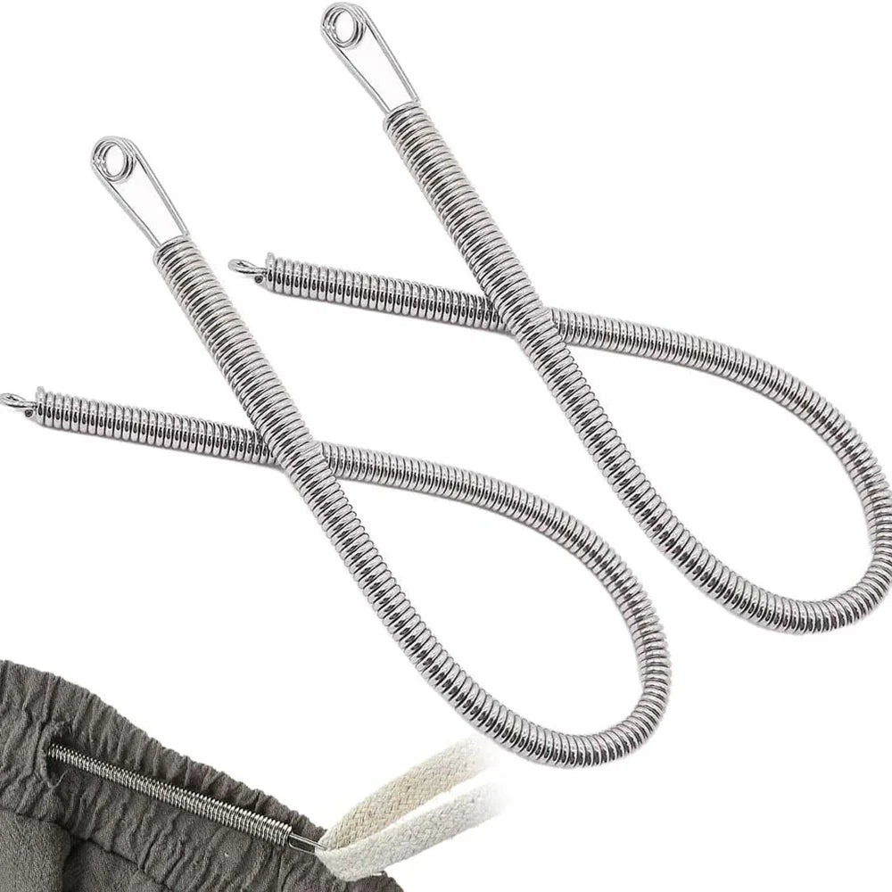 2PCS New Easy threaders Drawstrings Replacement Metal Rope Threader Needle Stick Versatile Spring Drawstring Threader for Pants