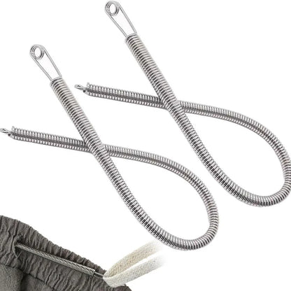 2PCS New Easy threaders Drawstrings Replacement Metal Rope Threader Needle Stick Versatile Spring Drawstring Threader for Pants
