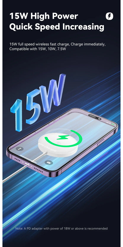 Essager 15W Magnetic Qi Wireless Chargers Fast Charging for iPhone 14 13 12 Pro Max PD Fast Charging For Xiaomi Pad Adapter