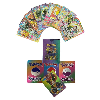 Pokemon Rainbow Gold Silver Black Foil Vmax Gx Cards Golden Letters English Game  Collection Battle TrainerCard Series Gift