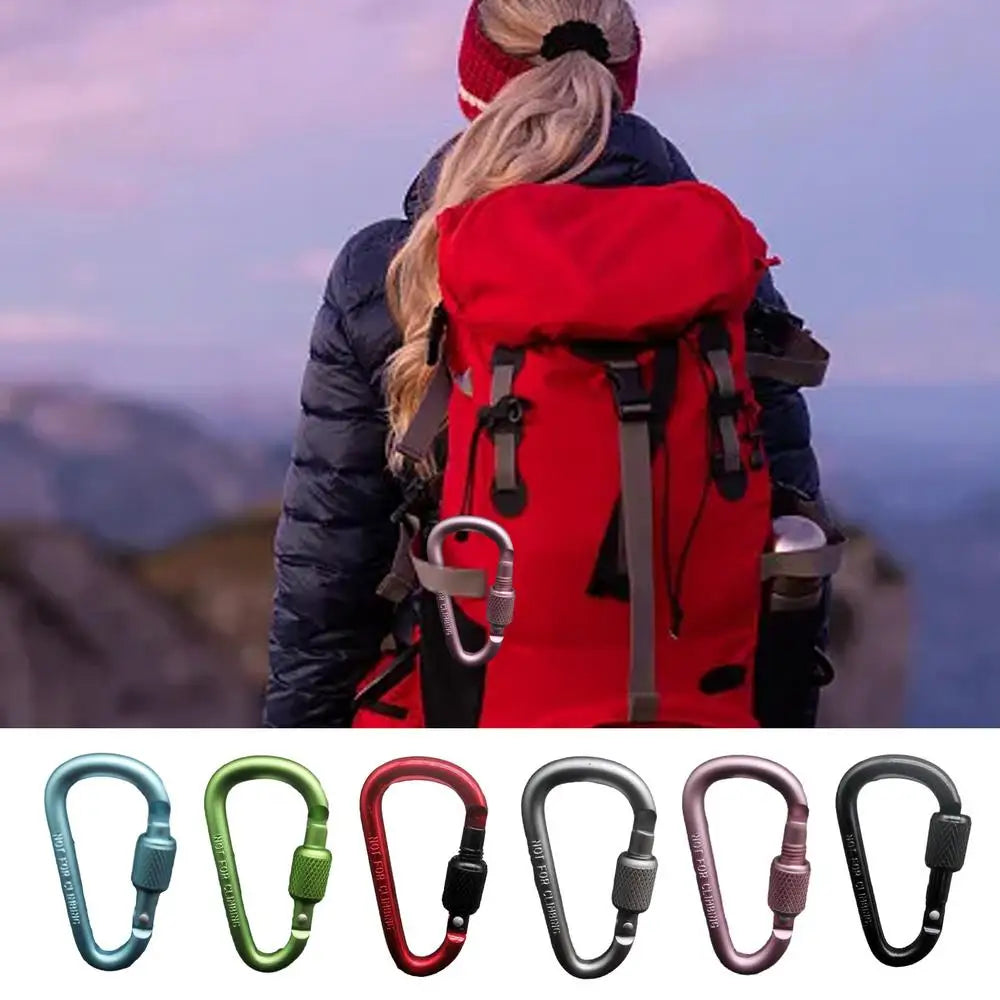 Outdoor Climbing Carabiner D Shaped Paracord Tensioner Key Chain Clip Aluminum Alloy Guylines Tensioner Camp Mountaineering Hook