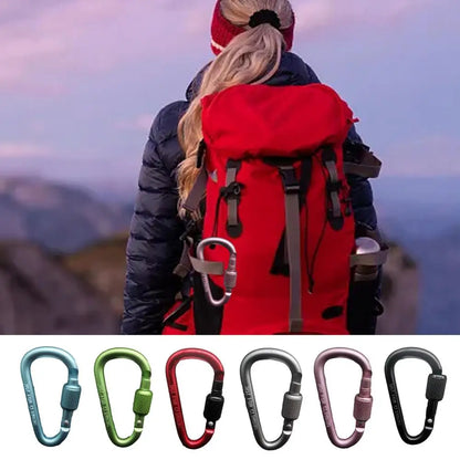 Outdoor Climbing Carabiner D Shaped Paracord Tensioner Key Chain Clip Aluminum Alloy Guylines Tensioner Camp Mountaineering Hook