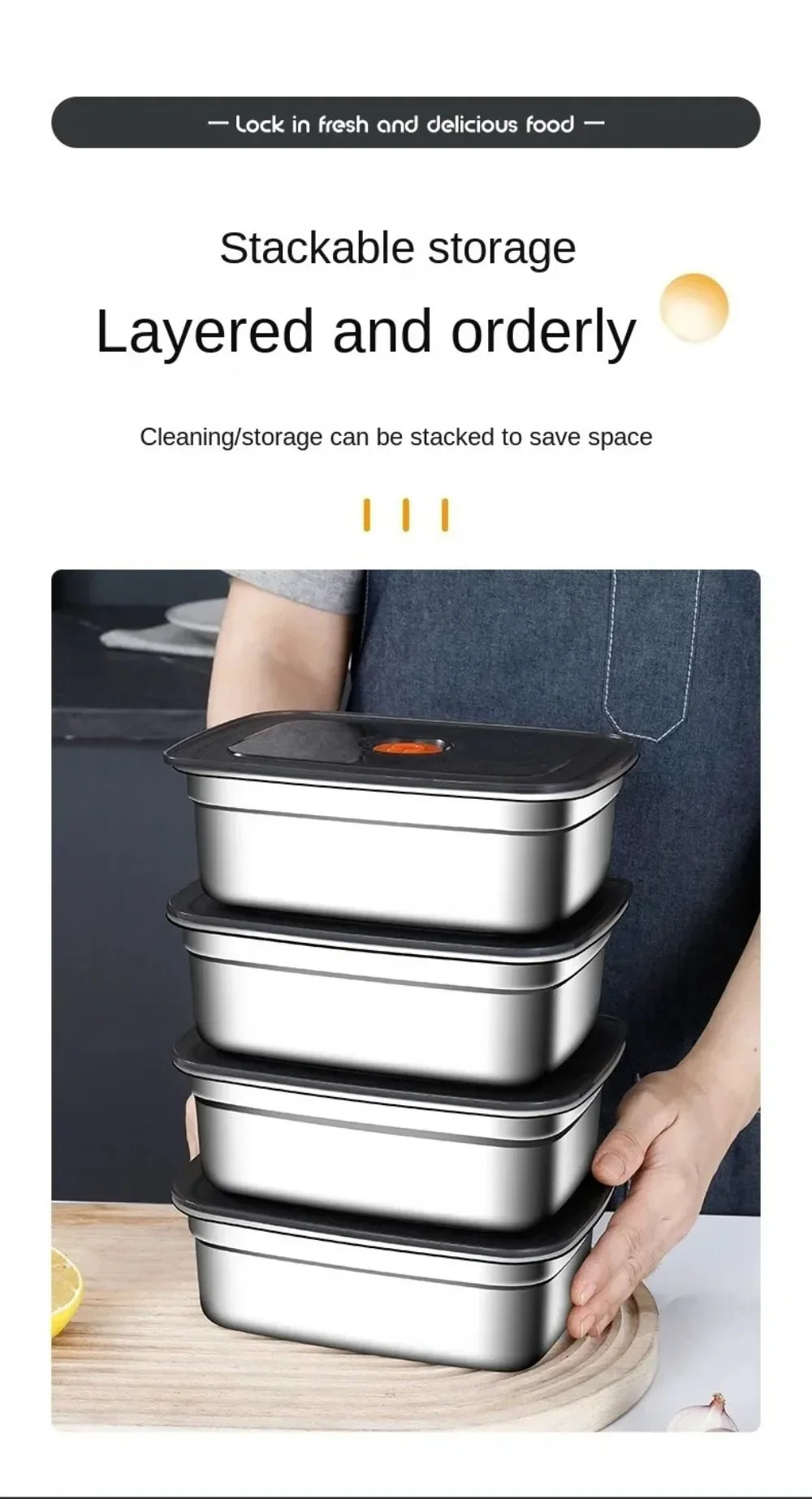 Stainless Steel Camping Lunch Box Sealed Microwave Suitable Preservation Box Large Capacity Leak-proof