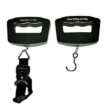 50kg/110lb Portable Scale LCD Digital Luggage Suitcase Scale Handled Travel Baggage Bag Fish Weighting Hook Hanging Scales