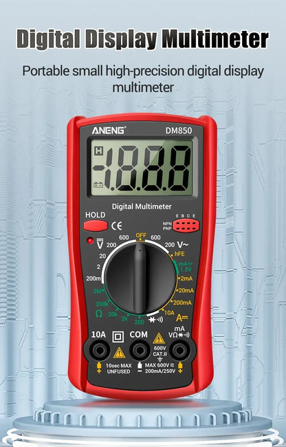 Smart Digital Multimeter Automatic 1999 Count AC/DC Current Voltage Handheld ANENG DM850 Buzzer Resistance Diode Electrician Tes