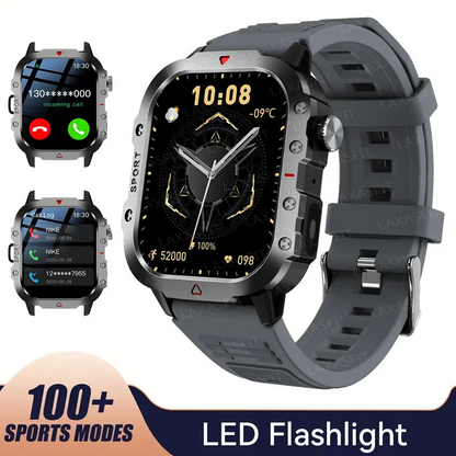 KESHUYOU Outdoor Sports Smart Watch 2.01 inch HD Screen LED Flashlight Bluetooth Talking Smart Watch for Men Women Holiday Gifts
