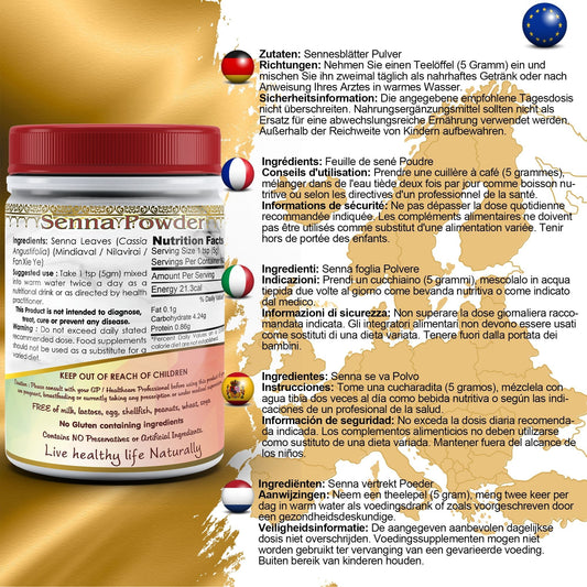 DivyaHerb Senna Leaves Powder 100 gram - Bowel Regularity Support