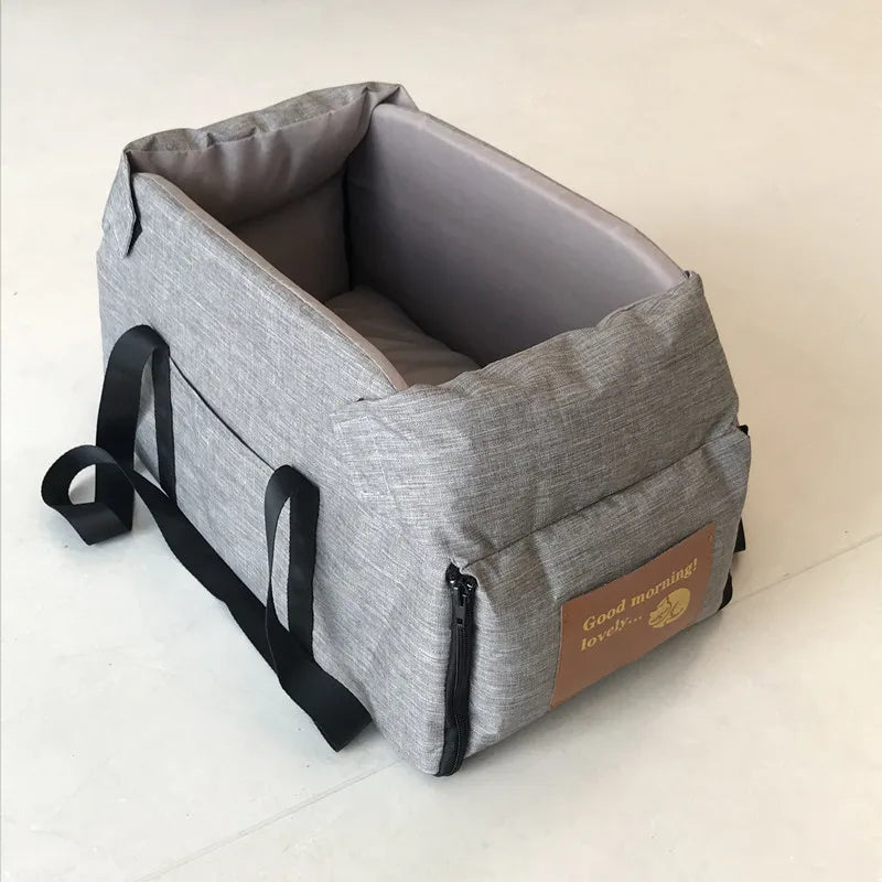 Pet Products Portable Console Booster Dog Car Seat & Carrier for Small Dogs & Cats,Car Seat for Center Car Armrest Safety Tether