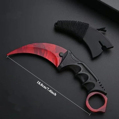 Unsharpened Safety Karambit Gift Knife Toy No Sharp Blade Cosplay Prop Plastic Training Knife for Role Play Game Collection