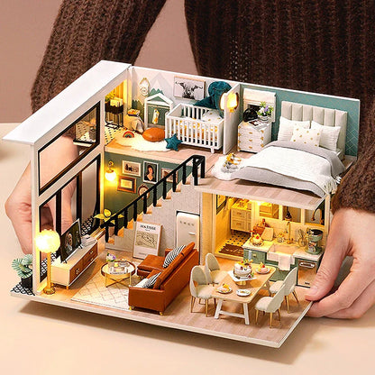 DIY Doll Houses Kits 3D Wooden Puzzles Mini Doll House Assembly Building Furniture Handmade Toys For Kids Birthday Gifts