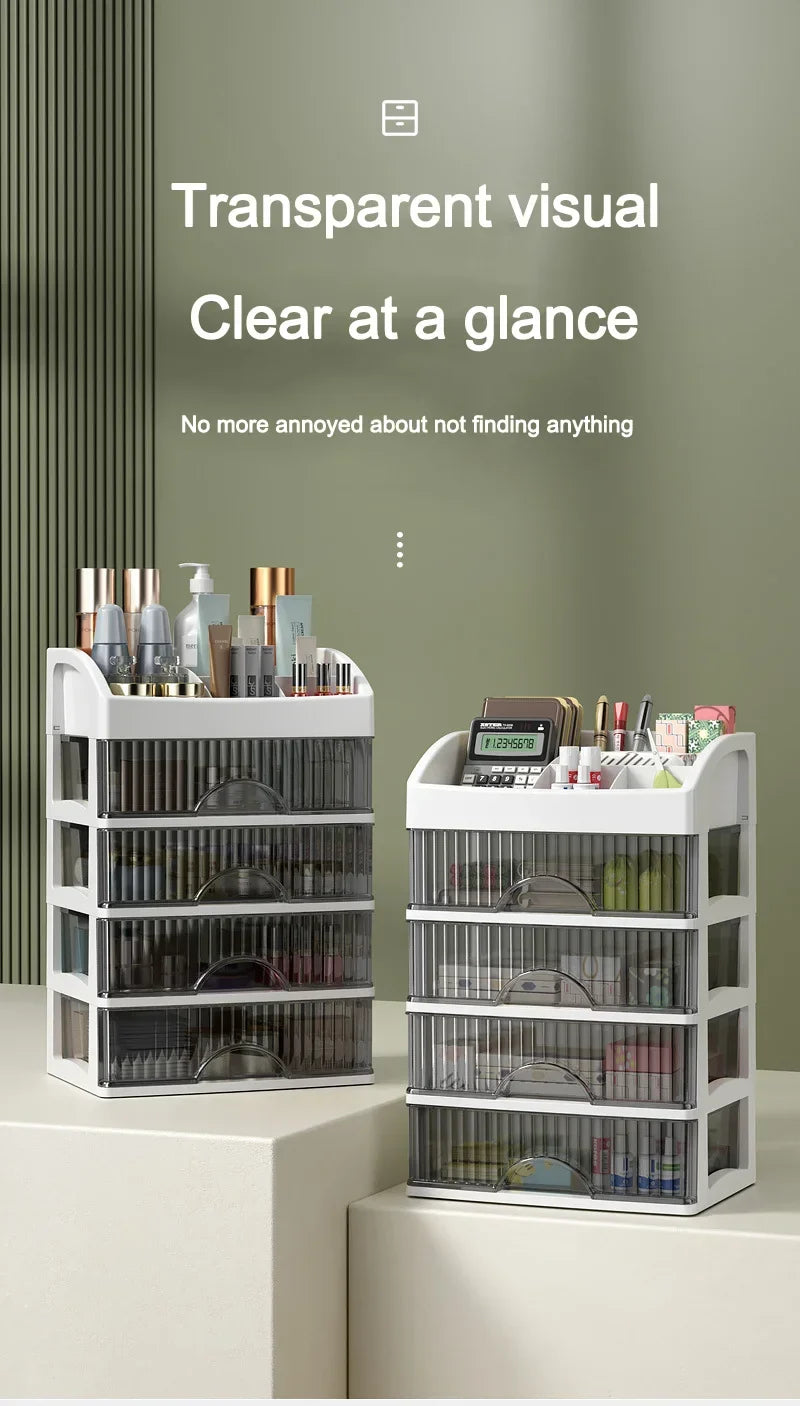 New 1Pc 5-layer Makeup Storage Box Debris Storage Box Drawer-style Dressing Table Office DeskCosmetics Multi-layerstoragecabinet