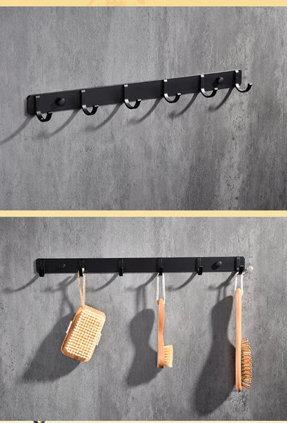 Space Aluminum With Multiple Robe Hooks Hanging Clothes Key Storage Hooks Save Space Towel Rack With Hook Bathroom Accessories
