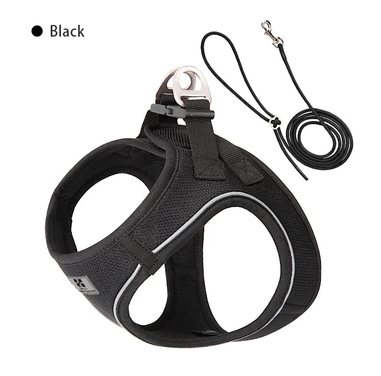 Dog Harness Leash Set for Small Medium Dog Adjustable Reflective Puppy Cat Harness pet Vest Chihuahua Dachshund Outdoor Walking