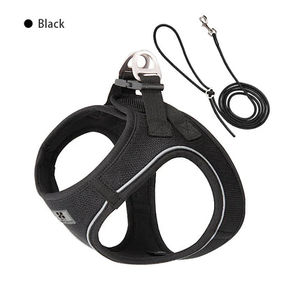 Dog Harness Leash Set for Small Medium Dog Adjustable Reflective Puppy Cat Harness pet Vest Chihuahua Dachshund Outdoor Walking