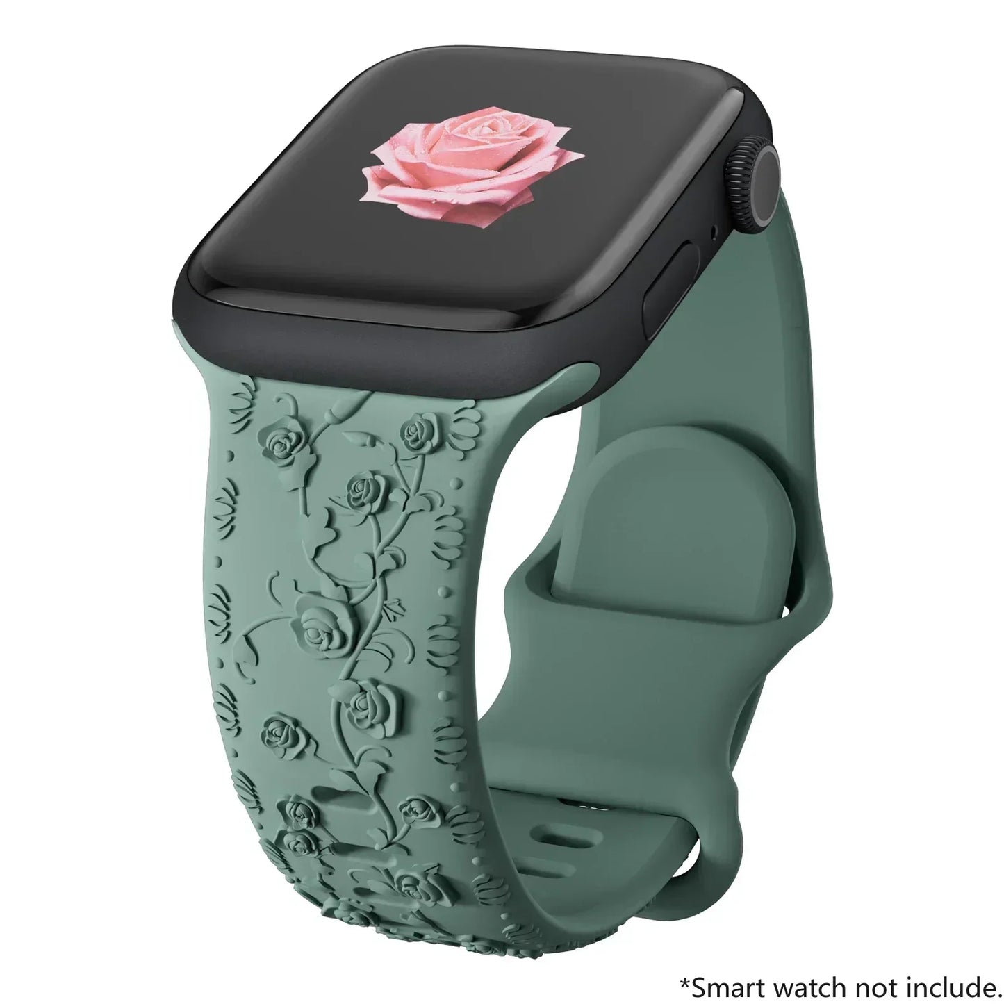 For Apple Watch Band 42mm 41mm 40 45mm 49mm 44mm Floral Engraved bracelet correa for iwatch series11 10 9 7 SE 6 8 Ultra 2 Strap