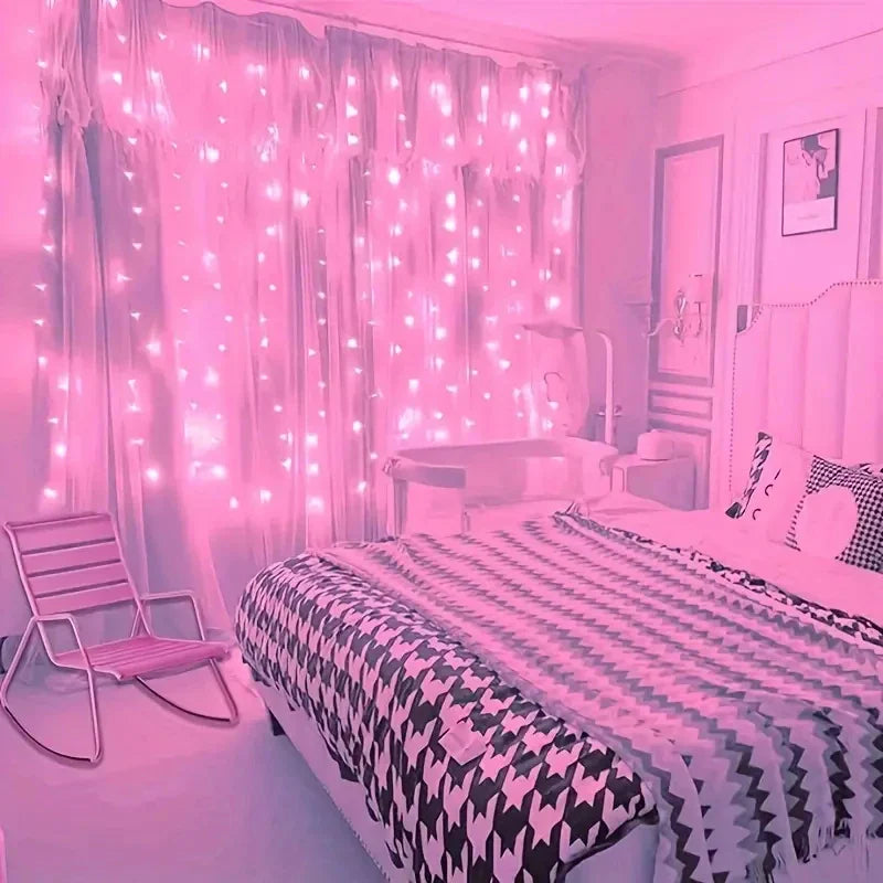 Christmas Home Decoration USB 8 Modes Fairy Garland Lights LED Curtain String Lights with Remote Control for Bedroom Wedding
