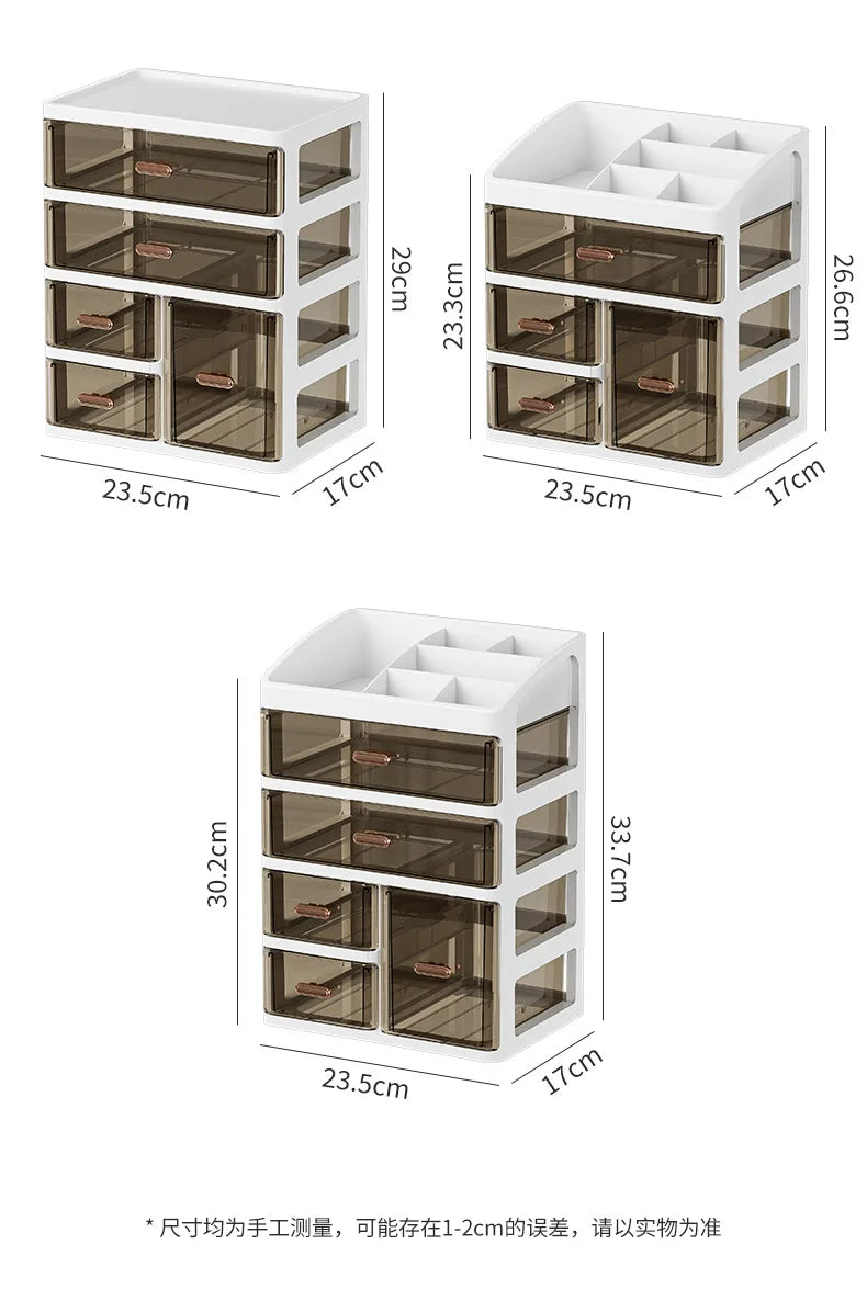Desktop Large Capacity Storage Box Makeup Table Skincare Organizer Multi-Layer Drawer Storage Box for Students