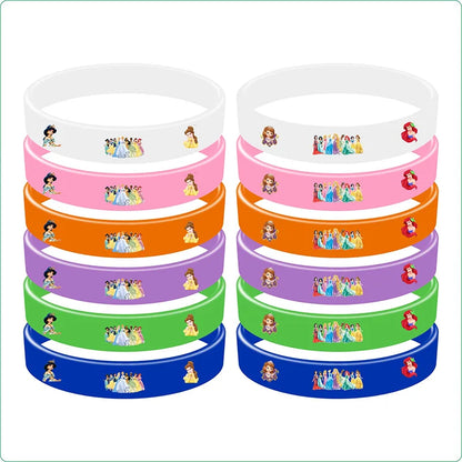 Princess Theme Party Favors Supplies Slap Bracelets Keychain Straw Stamp for Girls Birthday Decration Goodie Bag Gifts Fillers