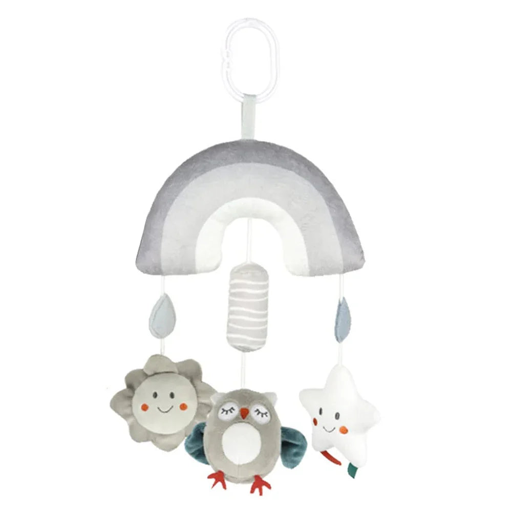 Newborns Spiral Hanging Activity Stroller Toy Baby Carseat Toy Black & White Lion Koala Rattle  for Crib Mobile Sensory Toy Gift
