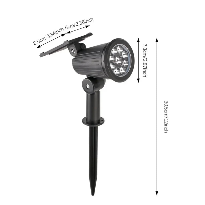 9 LED Solar Spot Light Outdoor Waterproof Spotlights Solar Garden Lights Landscape Lighting Decoration Pathway Lawn Lamp