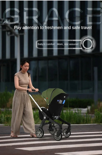 EU STOCK Foldable Lightweight baby stroller Multifunctional Four Wheels poussette bebe 3 en 1 Portable baby wagon