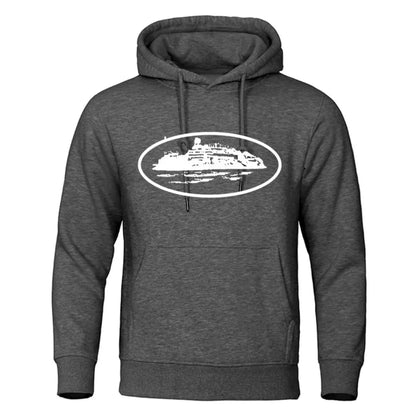 Men's Premium Hoodie Sweatshirt with General Brand Logo Comfortable Streetwear Casual Hooded Pullover for Youth