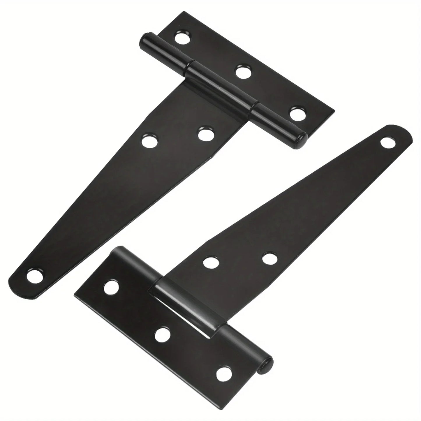 2 Sets Heavy-Duty Black T-Hinge - 4 Inch Metal Tee Hinges with Screws for Shed Doors, Barn Gates & More - Rustproof & Durable