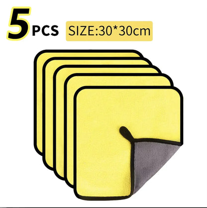 Double Layer Wash Cloth Microfiber Car Cleaning Towels 30X60cm 1/2/3/6/10pcs Soft Quick Drying for Windows Mirrors Wiping Rags