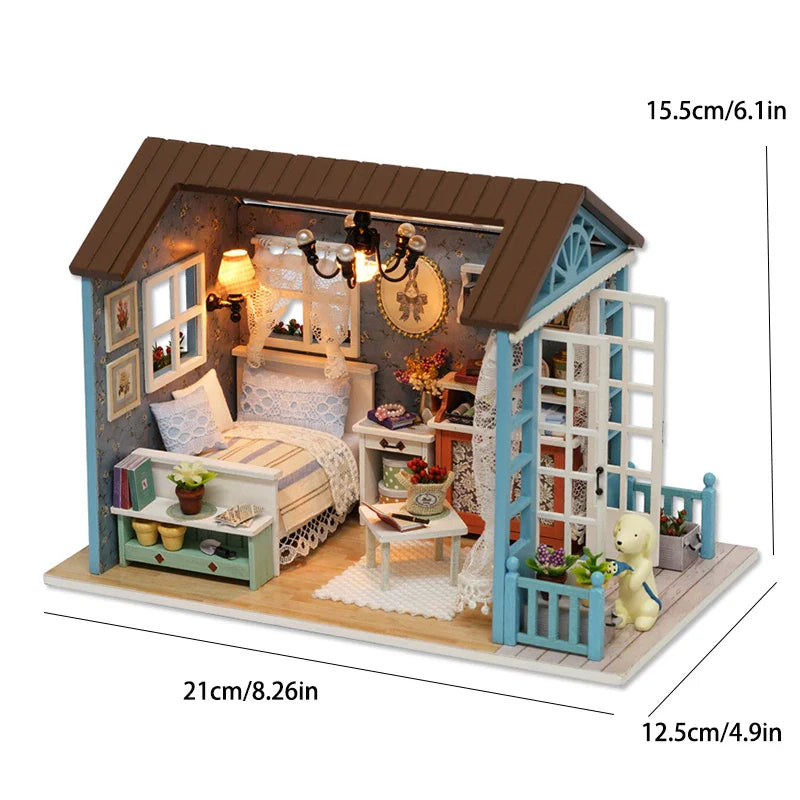 DIY Doll Houses Kits 3D Wooden Puzzles Mini Doll House Assembly Building Furniture Handmade Toys For Kids Birthday Gifts