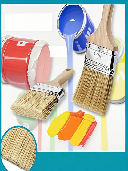 Pig White Mane Brush Wooden Handle Tool Decoration Paint Coating Latex Cleaning Barbecue Baking Painting