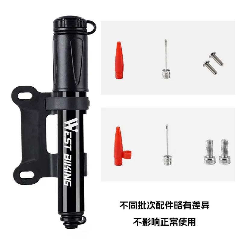 WEST BIKING Mini Bike Pump 100PSI Schrader Presta Valve MTB Road Cycling Pump Aluminum Alloy Bicycle Hand Air Pump Tire Inflator