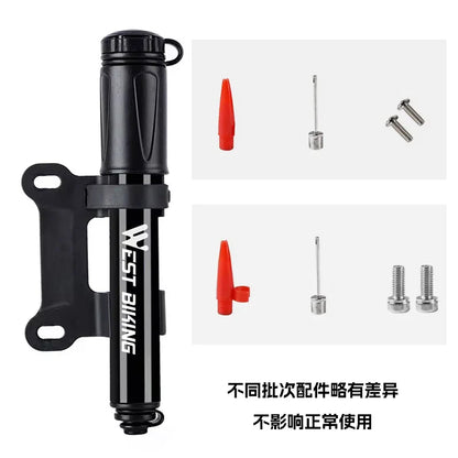 WEST BIKING Mini Bike Pump 100PSI Schrader Presta Valve MTB Road Cycling Pump Aluminum Alloy Bicycle Hand Air Pump Tire Inflator